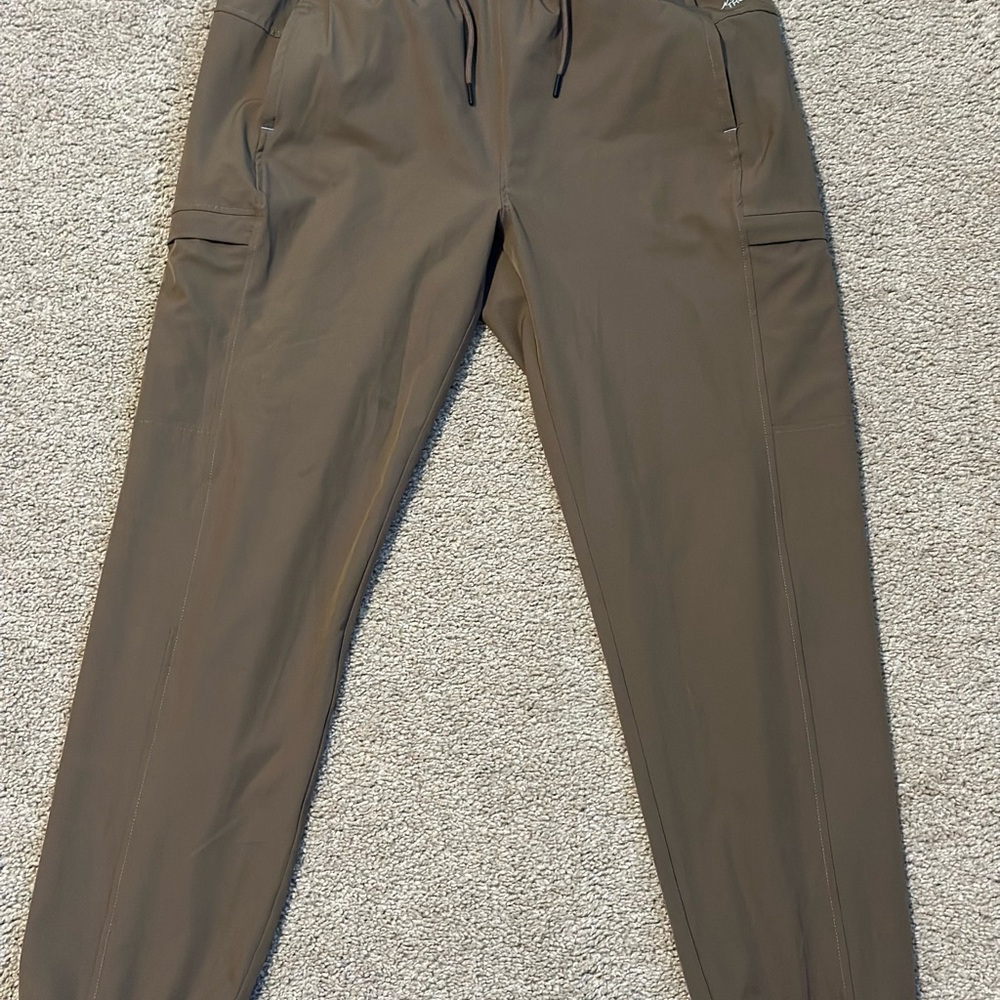 Brown Cargo Pants with Straight Leg and Cotton Blend